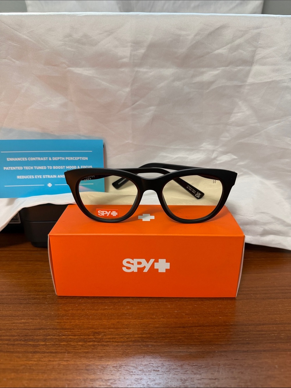 SPY Black Cat-Eye Blue Light Glasses